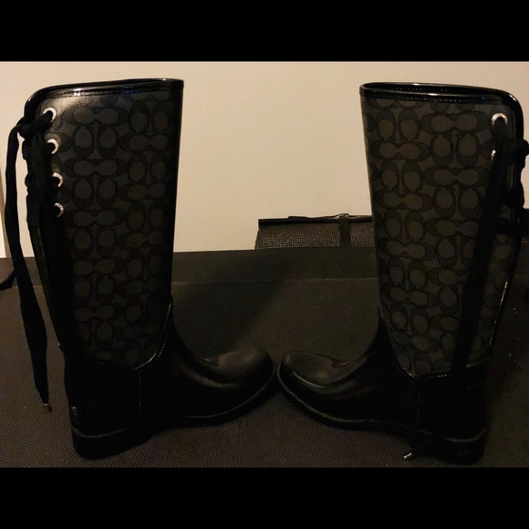 Authentic Coach Lace Up Rain Boots - Tristee Style - Picture 3 of 5